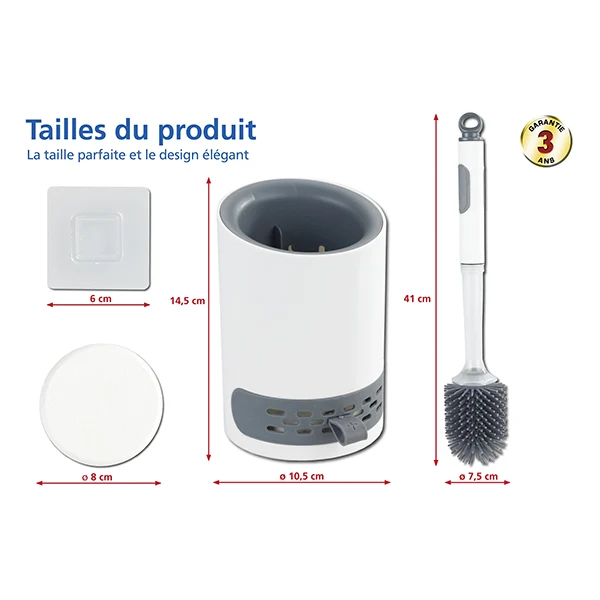 Brosse WC avec réservoir intégré 2 en 1 Wenko by Maximex