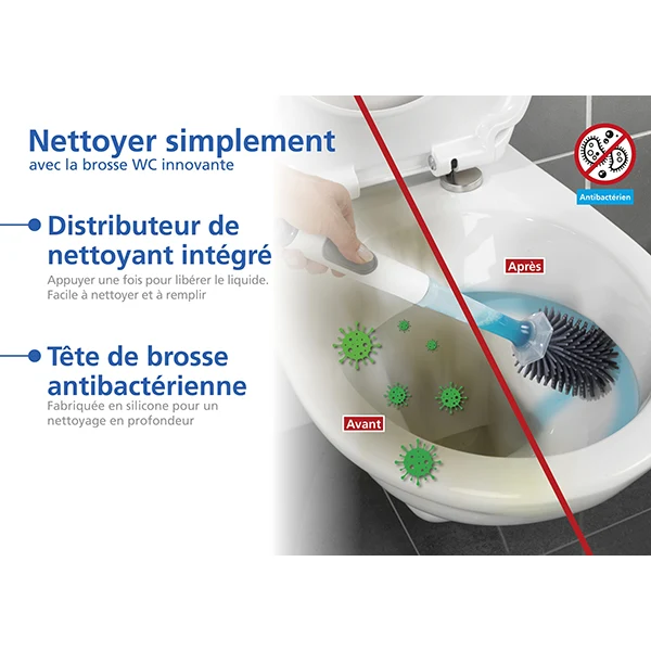 Brosse WC avec réservoir intégré 2 en 1 Wenko by Maximex
