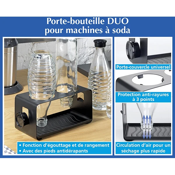 Porte-bouteille DUO noir pour machines à soda Wenko by Maximex