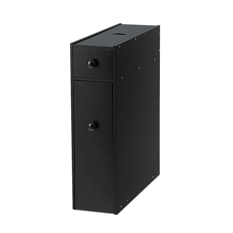 Costway - Armoire WC, Armoire salle de bain, Petit Meuble salle de bain, Armoire de toilette, avec Deux Tiroir pour Cuisine Salle de Bains, Noir