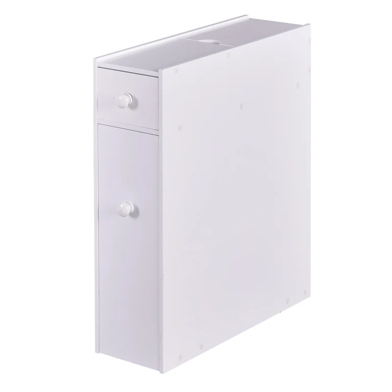 Costway - Armoire WC, Armoire salle de bain, Petit Meuble salle de bain, Armoire de toilette, avec Deux Tiroir pour Cuisine Salle de Bains, Blanc