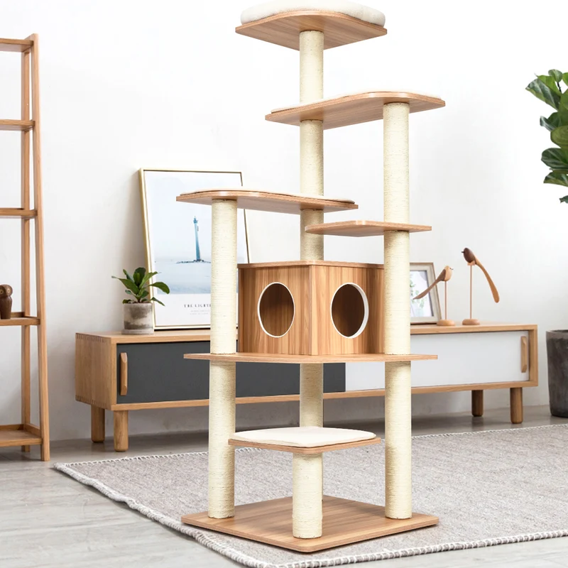 Costway - Arbre à Chat, Griffoir Chat, Arbre à Chat XXL Solide, Hauteur 175cm, avec Plateformes et Colonnes en Sisal Griffoir, Arbre a Chat maine coon