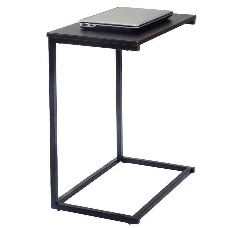 Costway - Table d'appoint, Table de salon, Petite Table d'appoint, Table d’extrémité fixe Table pour Ordinateur Portable en forme de U, Naturel