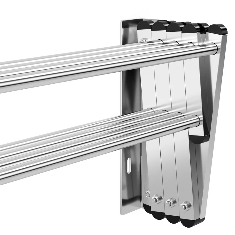 Costway – Étendoir à linge mural extensible, porte-serviettes, 8 barres en acier inoxydable, argent