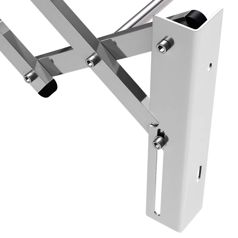Costway – Étendoir à linge mural extensible, porte-serviettes, 8 barres en acier inoxydable, argent