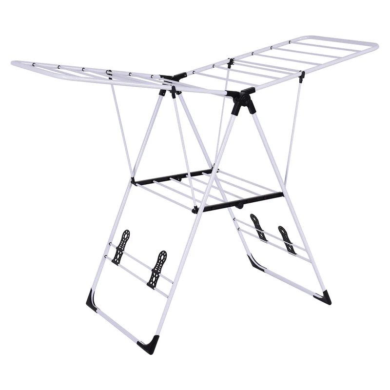Costway - Etendoir a Linge Pliable, Sechoir a Linge, de Lessive Cintre Robuste Étendoir à Linge Séchoir à Vêtements en Acier pour Intérieur Extérieur