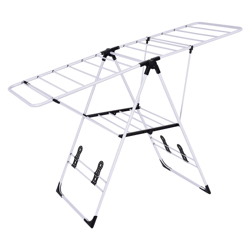 Costway - Etendoir a Linge Pliable, Sechoir a Linge, de Lessive Cintre Robuste Étendoir à Linge Séchoir à Vêtements en Acier pour Intérieur Extérieur