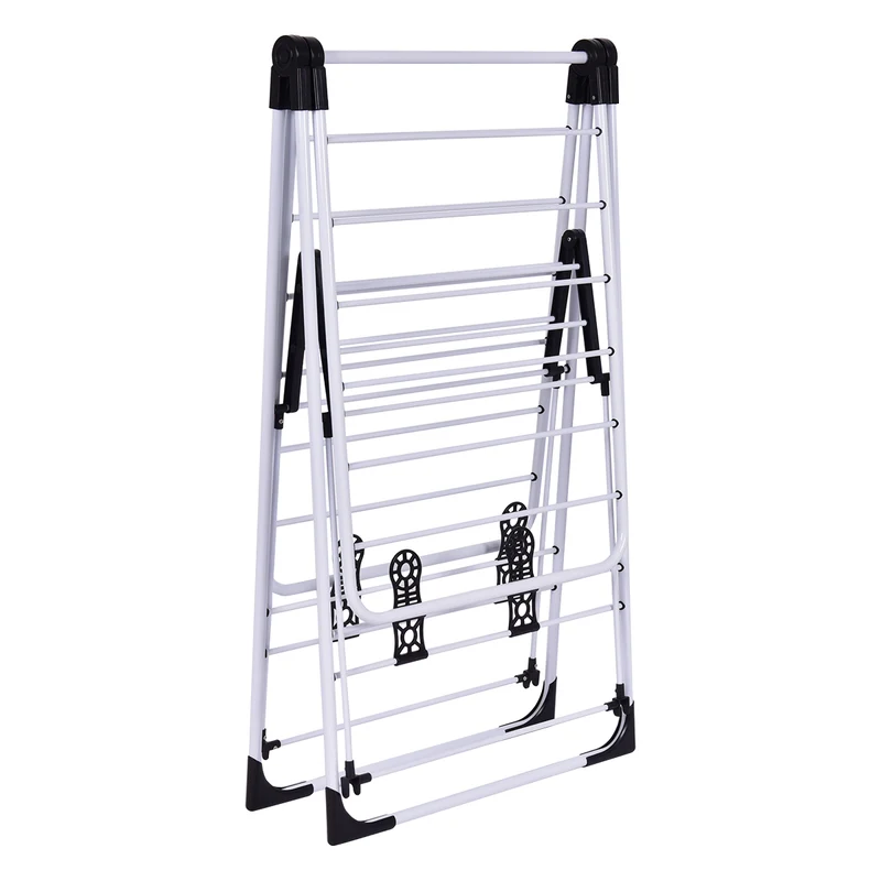 Costway - Etendoir a Linge Pliable, Sechoir a Linge, de Lessive Cintre Robuste Étendoir à Linge Séchoir à Vêtements en Acier pour Intérieur Extérieur