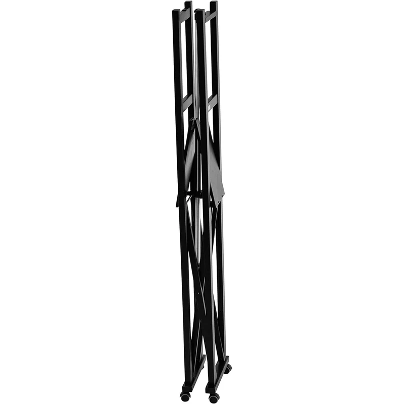 ARIT Elios – Portant à vêtements pliable et extensible en hêtre massif avec roulettes, noir