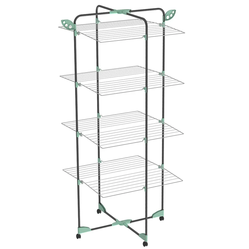 Colombo Alpina 40 – Étendoir à linge tour pliable sur roulettes, 40 m d’étendage, 4 niveaux, fabriqué en Italie