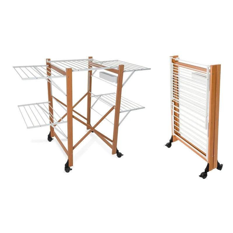 Arit Aliante Etendoir a Linge Professionnel, Étendoir à Linge Bois, Pliable, Sèchoir à Linge Professionnel, Étendoir à Linge Solide Grande Capacité