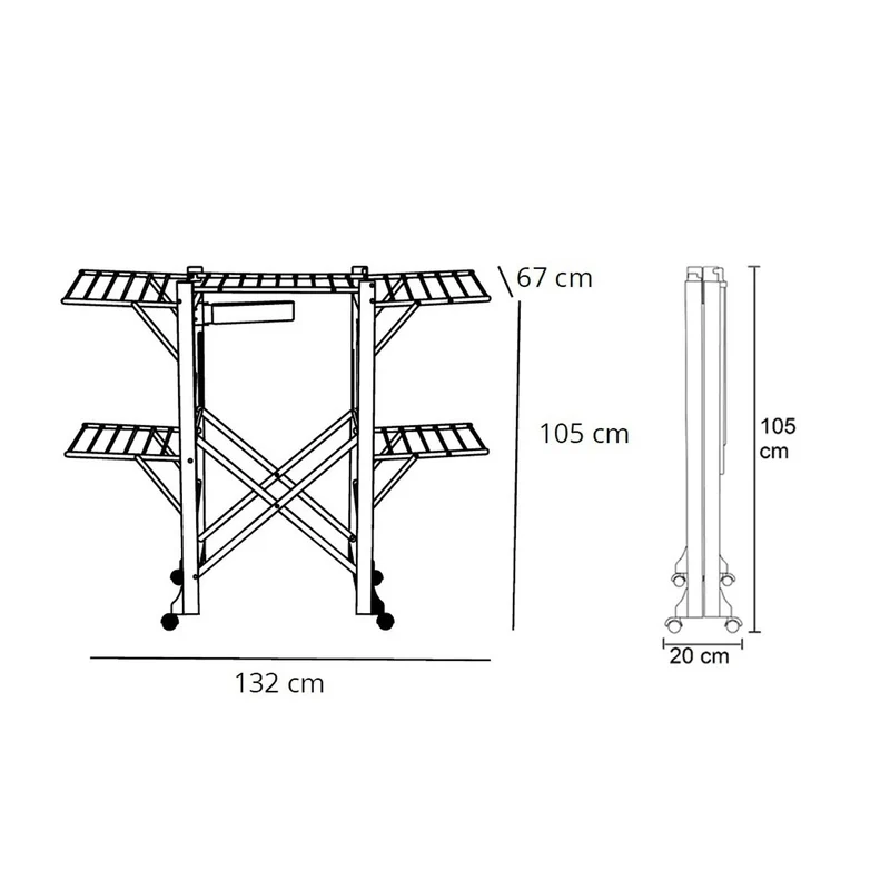 Arit Aliante Etendoir a Linge Professionnel, Étendoir à Linge Bois, Pliable, Sèchoir à Linge Professionnel, Étendoir à Linge Solide Grande Capacité