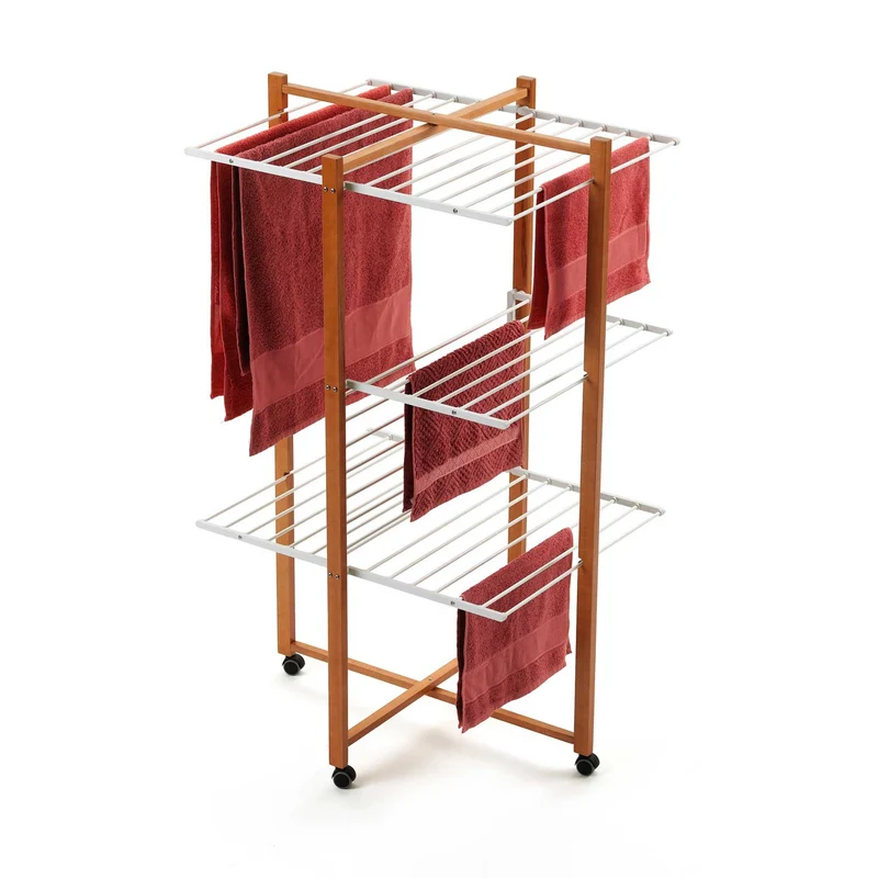 ARIT KARISMA - Étendoir à Linge Tour Solide, Étendoir à Linge Professionnel, Séchoir à Linge Pliable, Bois, 25 mètres, fabriqué en Italie, Couleur Cerisier