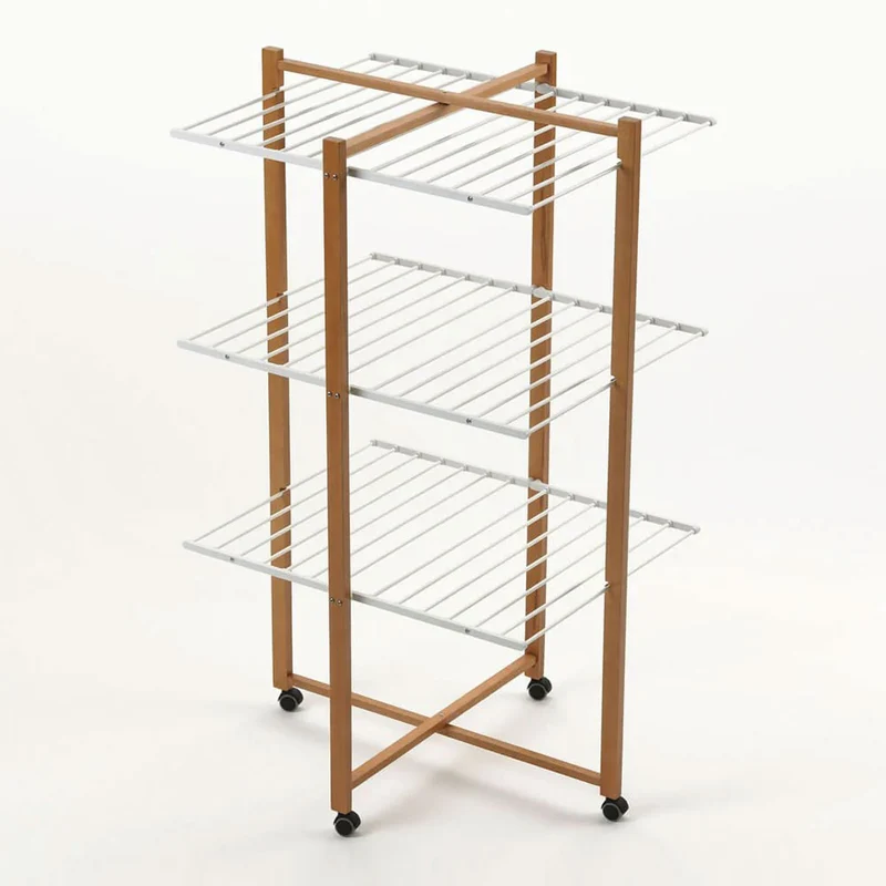 ARIT KARISMA - Étendoir à Linge Tour Solide, Étendoir à Linge Professionnel, Séchoir à Linge Pliable, Bois, 25 mètres, fabriqué en Italie, Couleur Cerisier