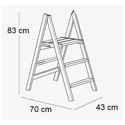 ARIT - Escabeau DOROTEA, Escabeau Bois, Escabeau Pliable, Tabouret Pliant, Petit Escabeau, équipé de 2 marches et d'une large plateforme