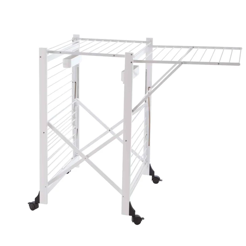 ARIT GABBIANO - Étendoir à linge professionnel, étendoir à linge pliable, tancarville en bois, 28 mètres, blanc