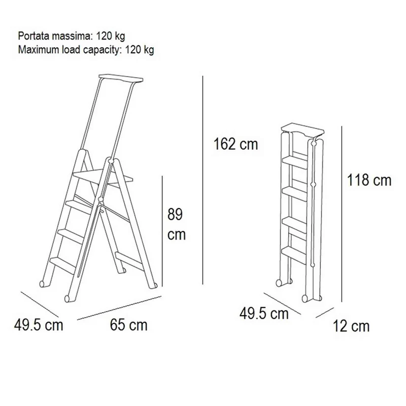 Escabeau en bois à 4 marches – ARIT Tuscania 4