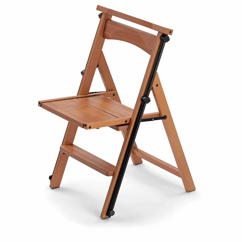 ARIT - Chaise Escabeau ELETTA, Tabouret Marche Pied, escabeau transformable et pliable avec système de sécurité - couleur cerise