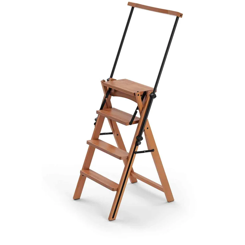 ARIT - Chaise Escabeau ELETTA, Tabouret Marche Pied, escabeau transformable et pliable avec système de sécurité - couleur cerise