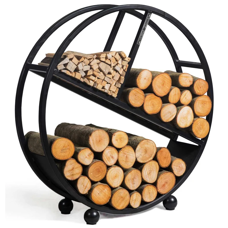 Cook King Diego – Range-bûches intérieur en acier, Ø 80 ou 100 cm, thermolaqué, fabriqué en Europe
