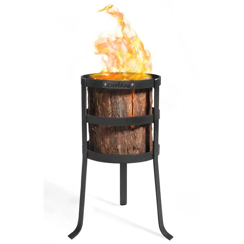 Cook King Malmö – Support en acier pour flambeau suédois, Ø 20 cm, hauteur 40 cm, fabriqué en Europe
