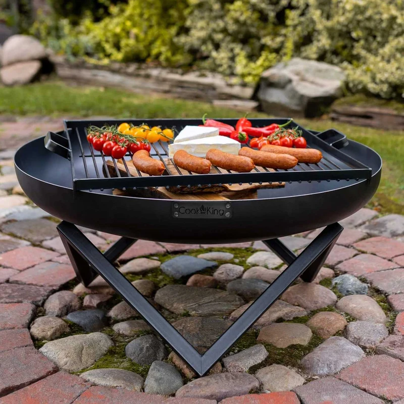 Cook King - Brasero Barbecue, Brasero Exterieur, Brasero Terrasse, Brasero de Jardin «SANTIAGO» Dia. 60 cm, 70 cm, 80 cm, 100 cm