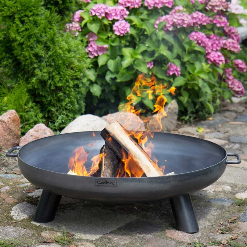 Cook King Bali – Braséro extérieur et barbecue en acier, Ø 60, 70, 80 ou 100 cm, fabriqué en Europe
