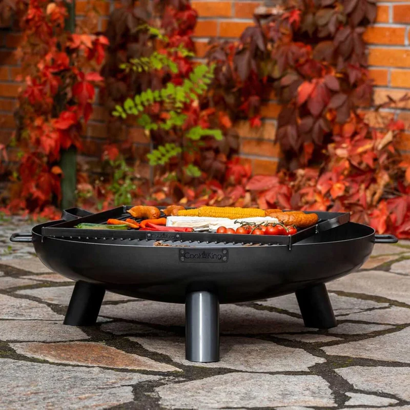 Cook King Bali – Braséro extérieur et barbecue en acier, Ø 60, 70, 80 ou 100 cm, fabriqué en Europe
