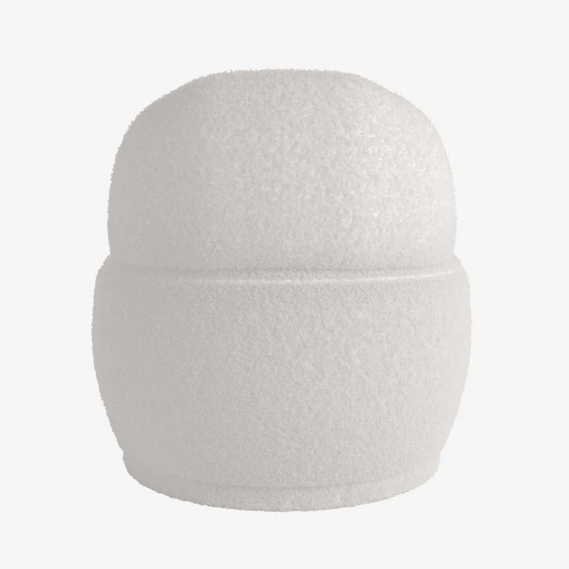 Fauteuil écru en tissu effet laine bouclée