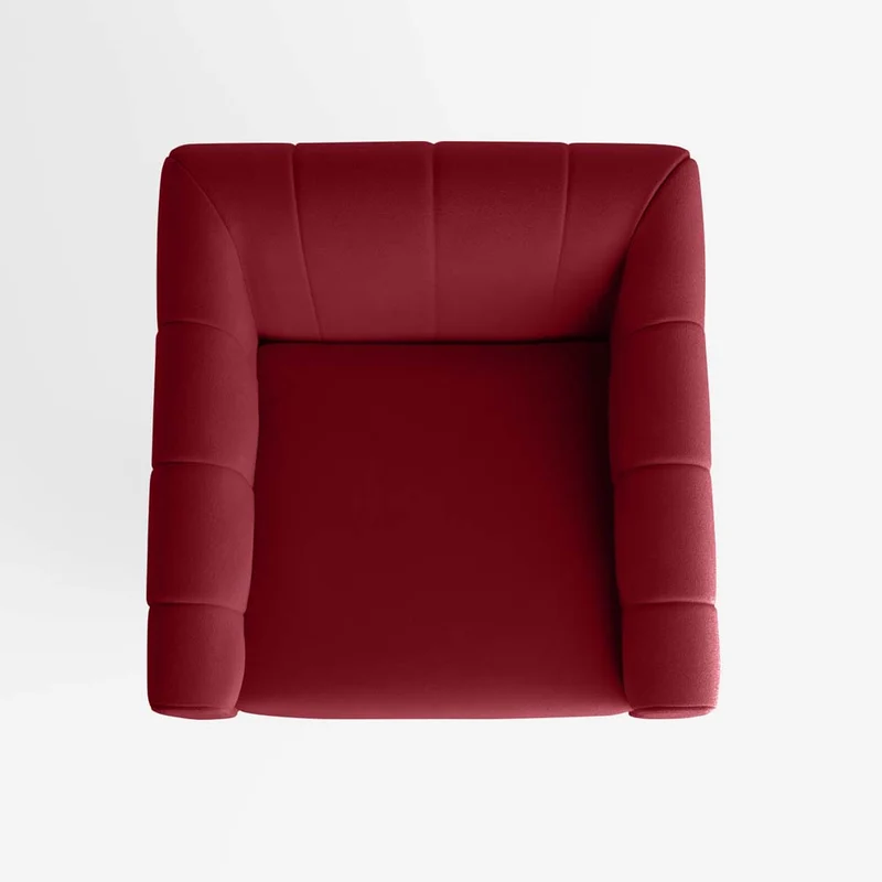 Fauteuil en velours bordeaux