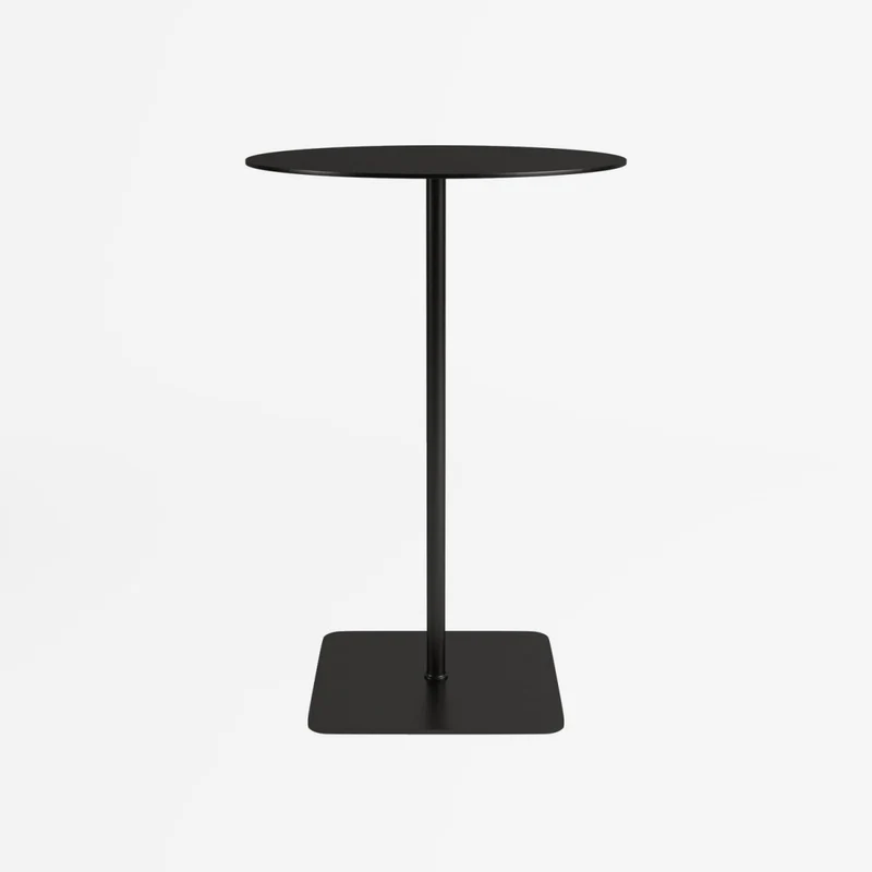 Table d'appoint ronde en métal noir