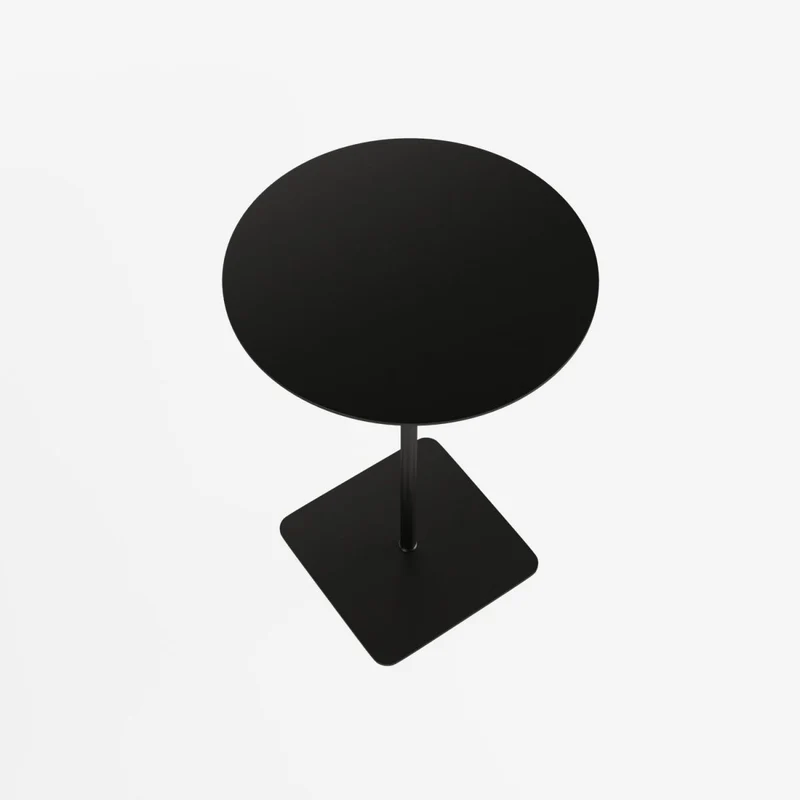 Table d'appoint ronde en métal noir
