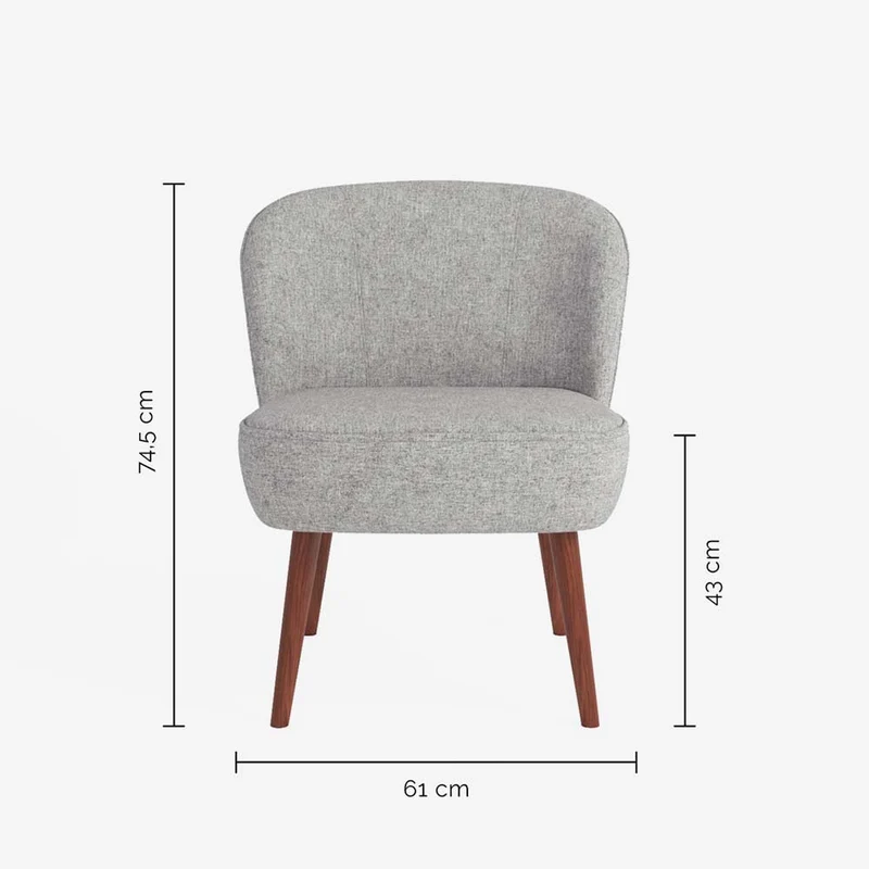 Petit fauteuil de salon en tissu gris