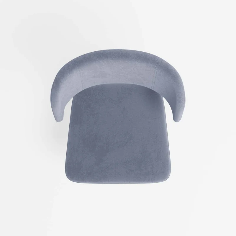Lot de 2 chaises en velours bleu perle