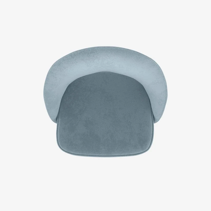 Chaise en velours bleu perle