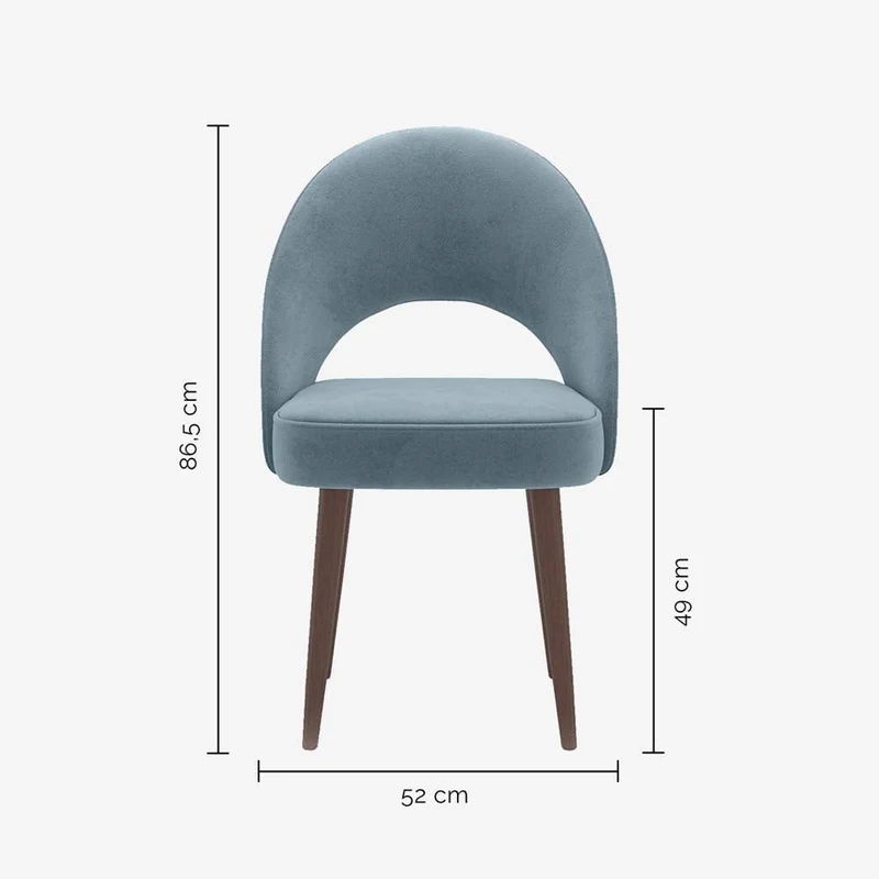 Chaise en velours bleu perle