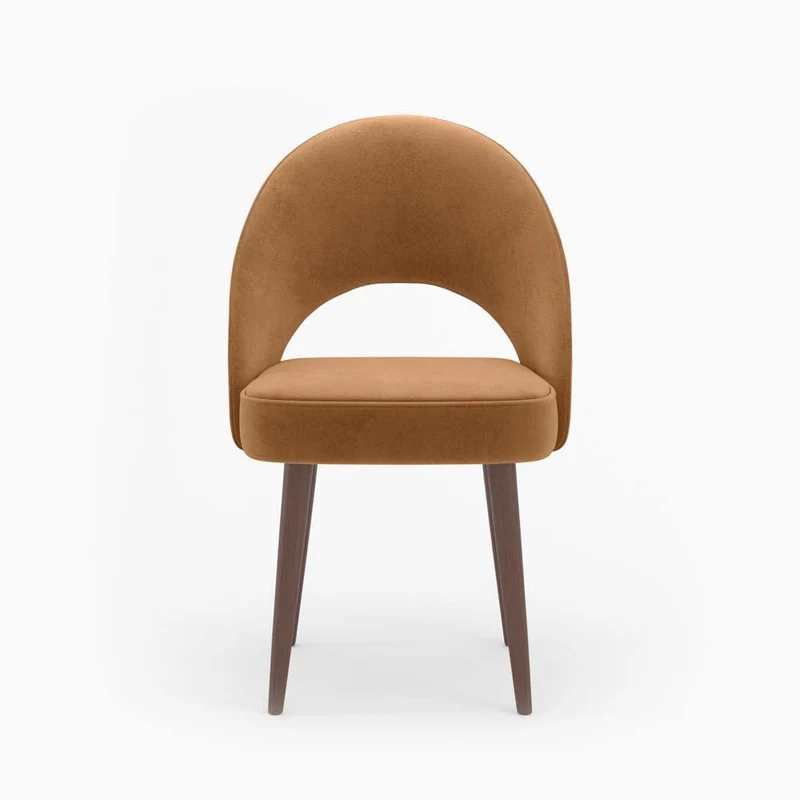 Chaise en velours camel