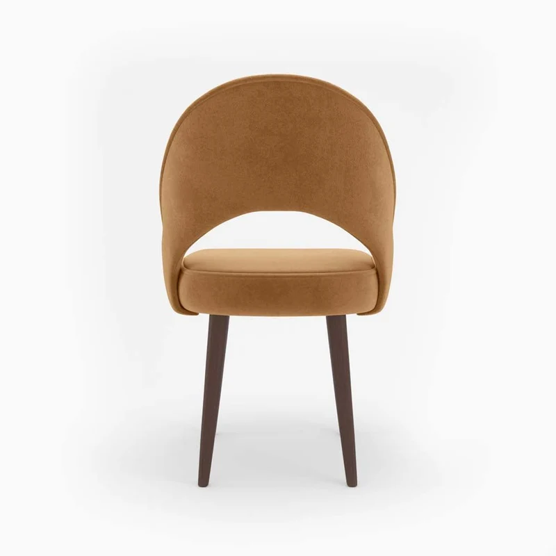 Chaise en velours camel