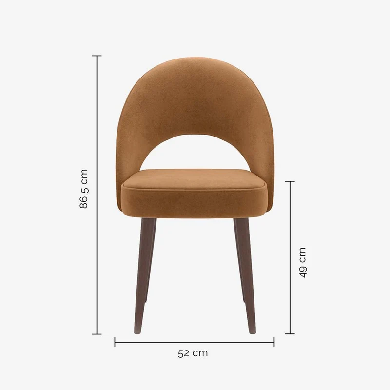 Chaise en velours camel