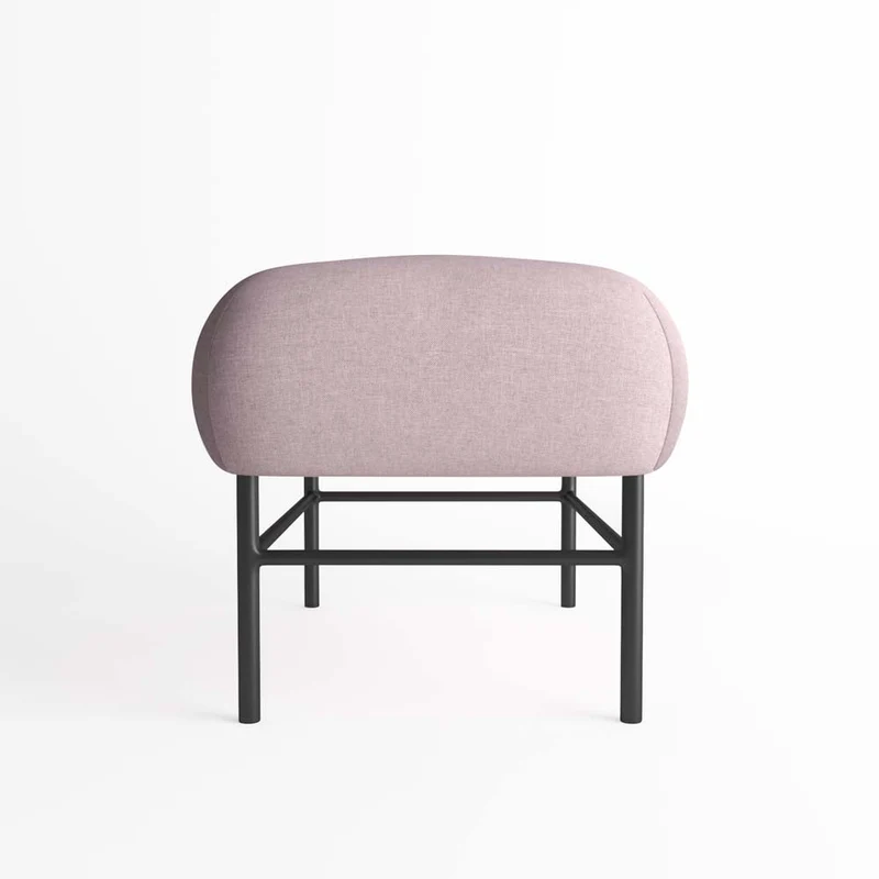 Banquette en tissu rose et métal noir