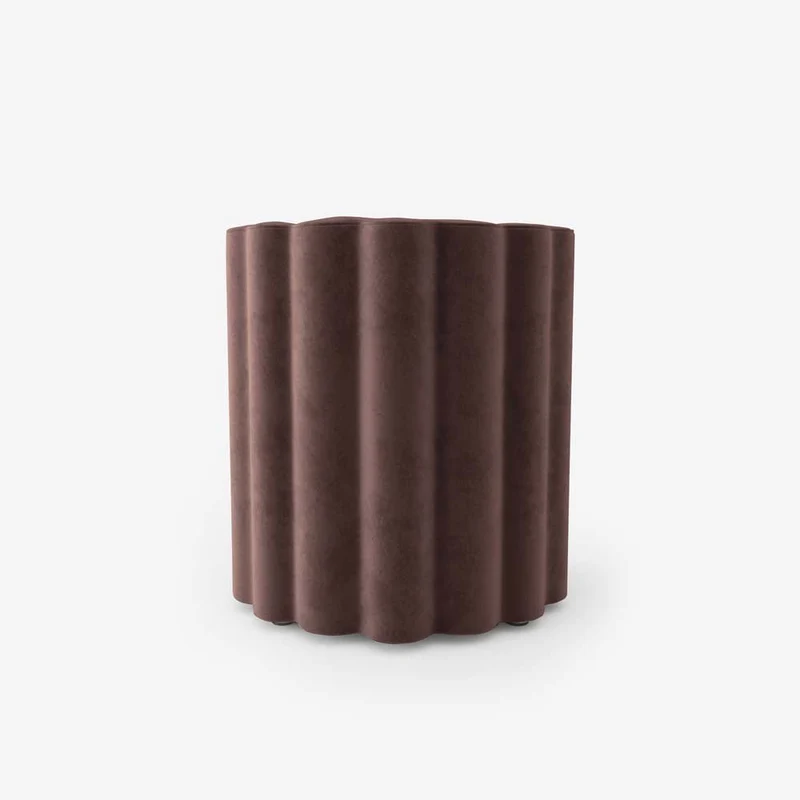 Fauteuil vintage en velours marron
