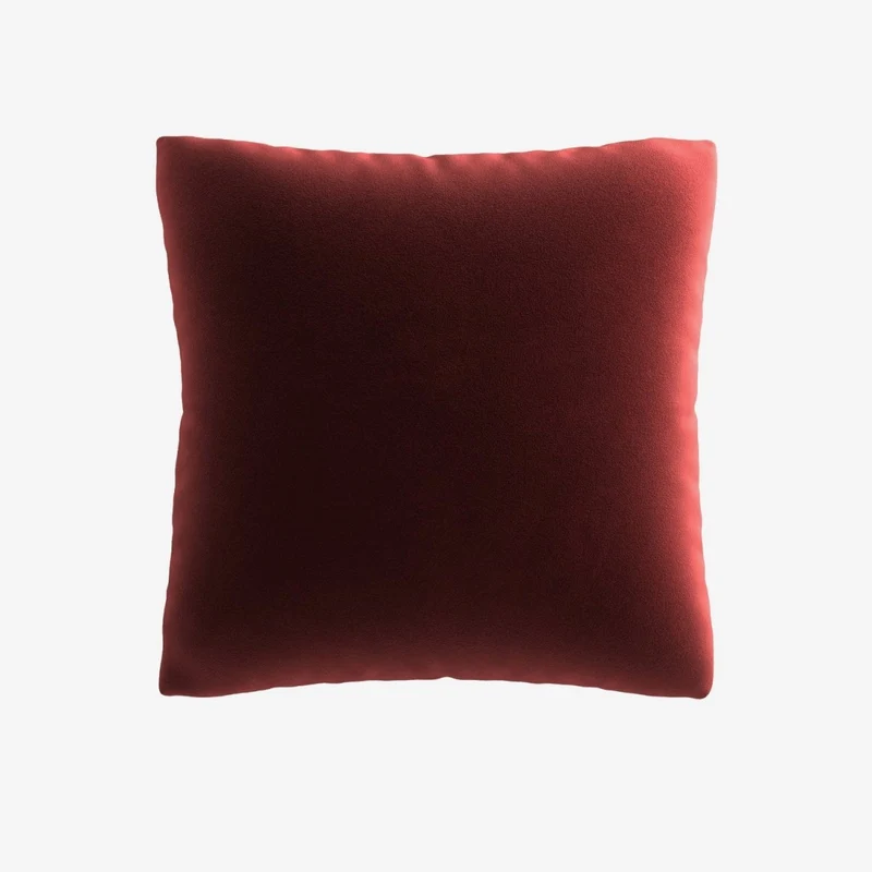 Coussin en velours bordeaux 45x45cm