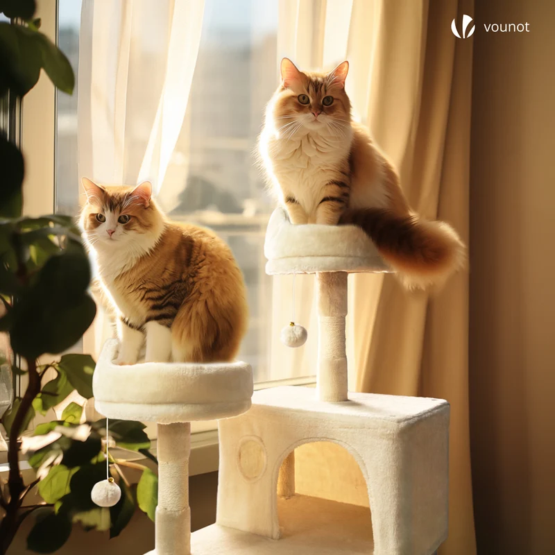 Arbre a chat Grande taille 5 niveaux avec griffoir grattoir 168cm beige