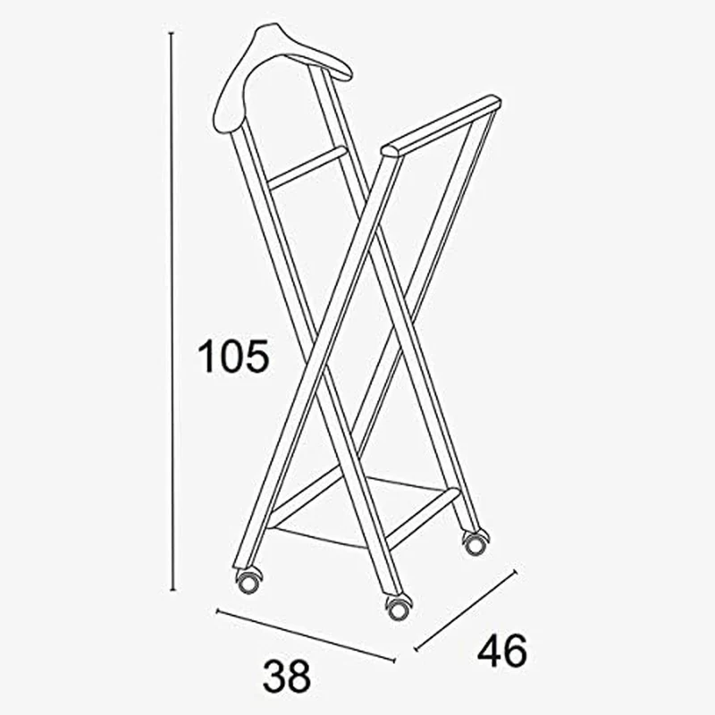 ARIT - Valet de Nuit NELSON, Valet de Chambre Bois, Pliable, Composée Cintre, Porte-Pantalon et Tablette à Chaussures en Textilène - Couleur Cerise