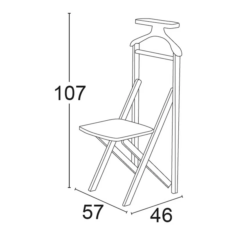 ARIT - Chaise Valet de Chambre Design DUKA, Valet de Chambre Bois, Cintre, Porte-Pantalon, Tablette de Rangement, Siège en Hêtre - Couleur Cerise