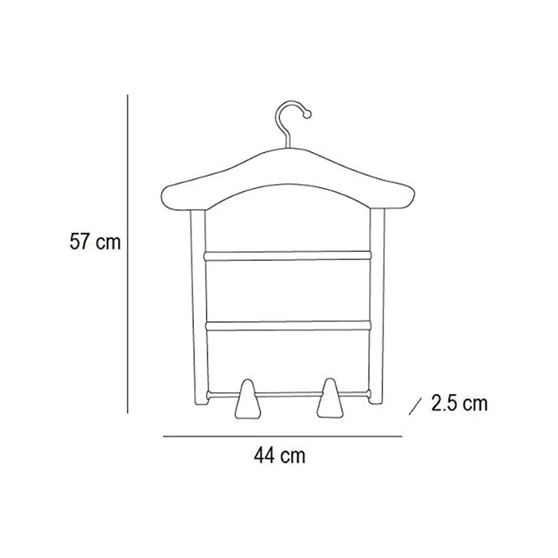ARIT - Cintres en bois MILADY Cintres, cintres pour vêtements, gain de place, avec 2 supports et pinces pour jupes - Couleur blanche