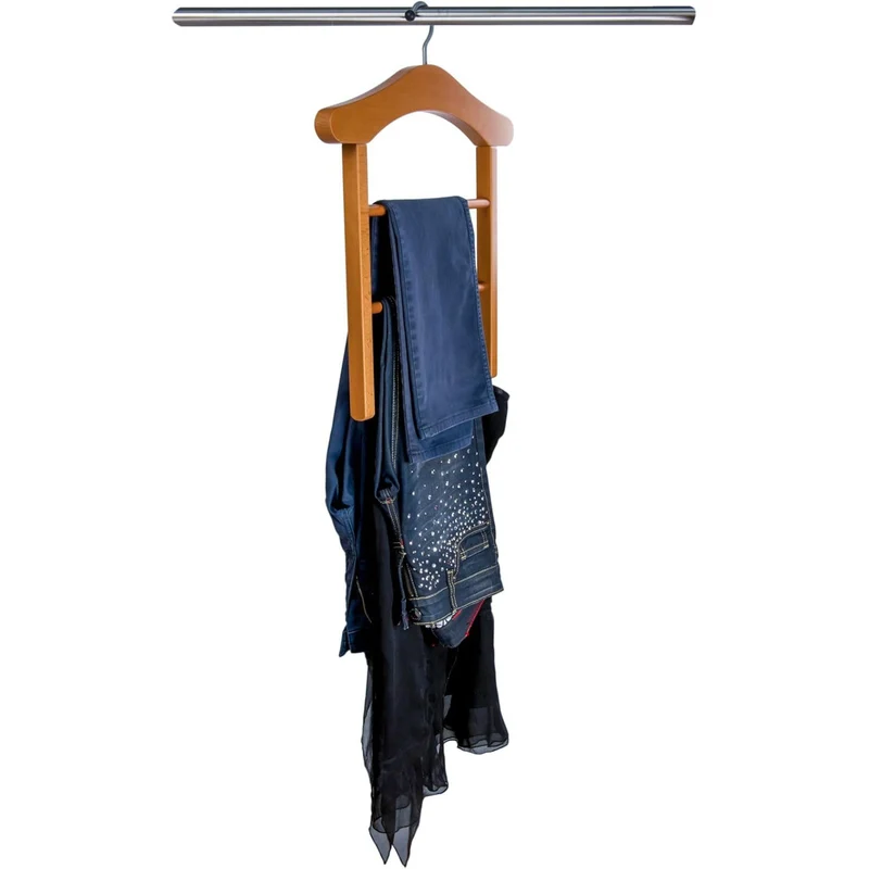 ARIT - Cintres en bois MILADY Cintres, cintres pour vêtements, gain de place, avec 2 supports et pinces pour jupes - Couleur cerise