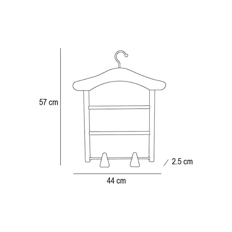 ARIT - Cintres en bois MILADY Cintres, cintres pour vêtements, gain de place, avec 2 supports et pinces pour jupes - Couleur cerise
