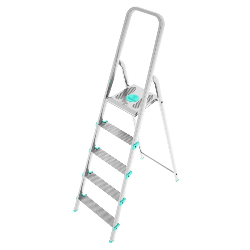 Colombo LIBELLULA - Escabeau pliable sécurisé 5 marches, hauteur 106 cm, charge maximale 150 kg, aluminium, fabriqué en Italie