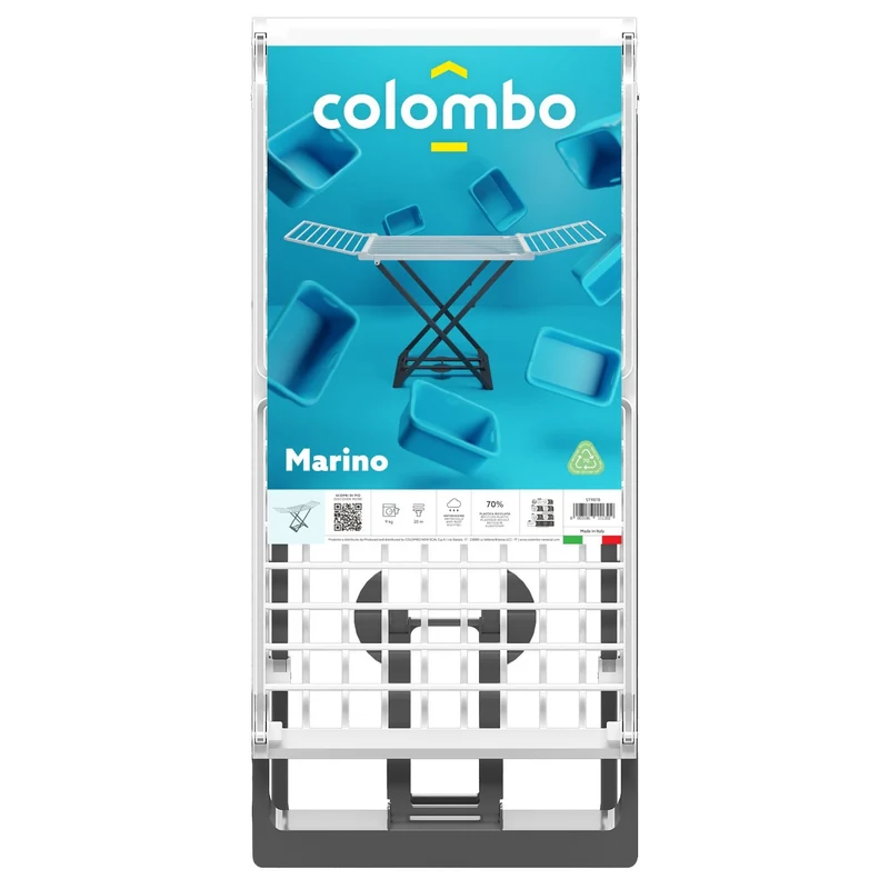 Colombo Marino – Étendoir à linge pliable, 20 m d’étendage, jusqu’à 9 kg, stable et inoxydable
